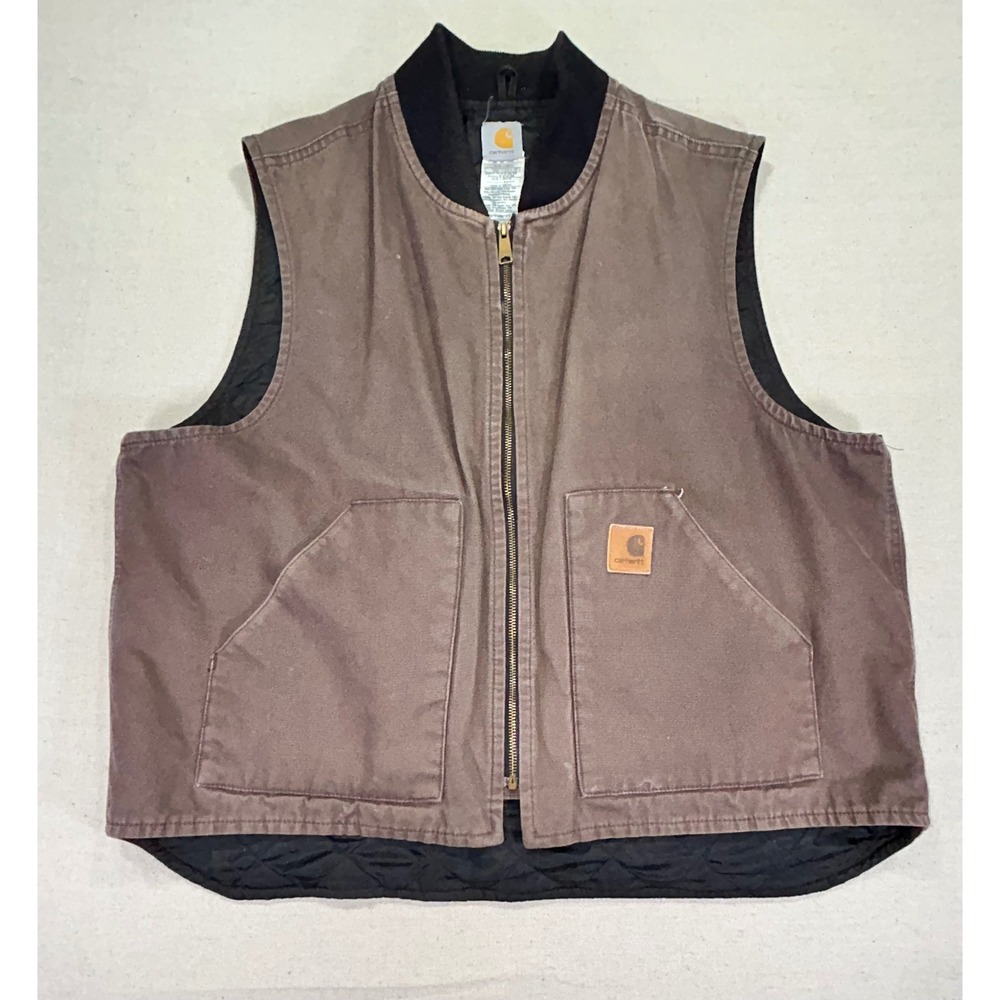 Carhartt Men's 2XL V47 DKB Full Zip‎ Vest Quilt Liner Work Wear